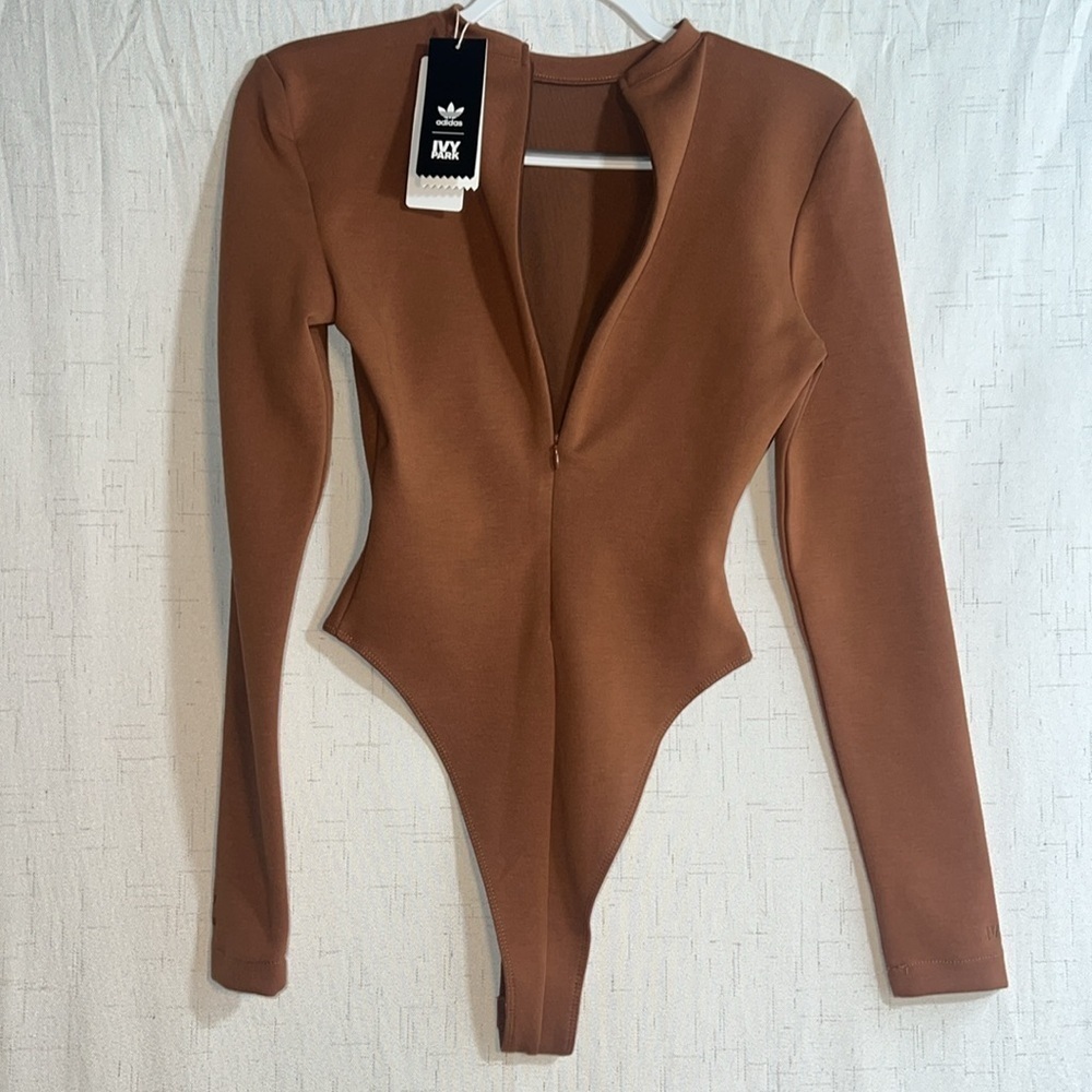 Adidas x Ivy Park Bodysuit Womens Small 3-Stripes Wild Brown Beyoncé - Picture 8 of 14